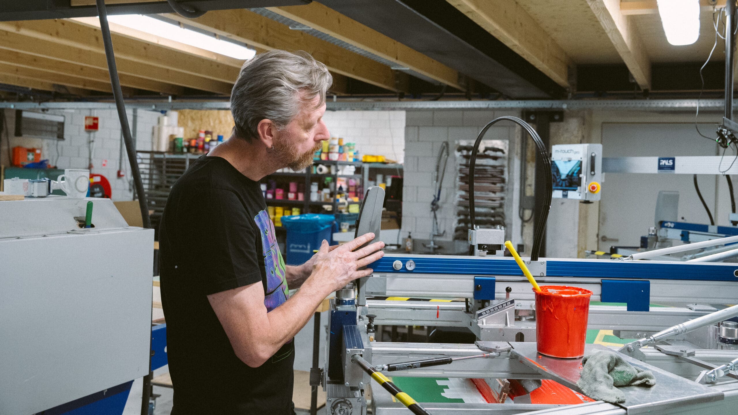 zeefdruk machine Groenewas